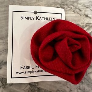NWT Red Fabric Flower Pin by Simply Kathleen
